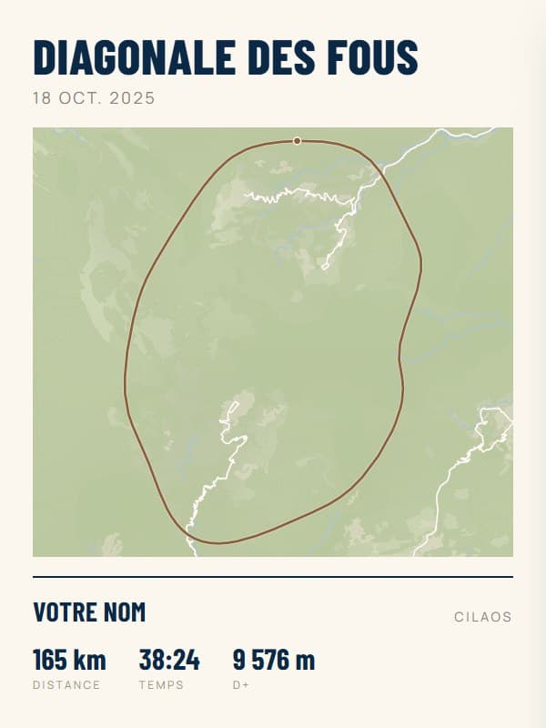 Affiche Diagonale des Fous · Grand Raid de La Réunion : exemple d’affiche