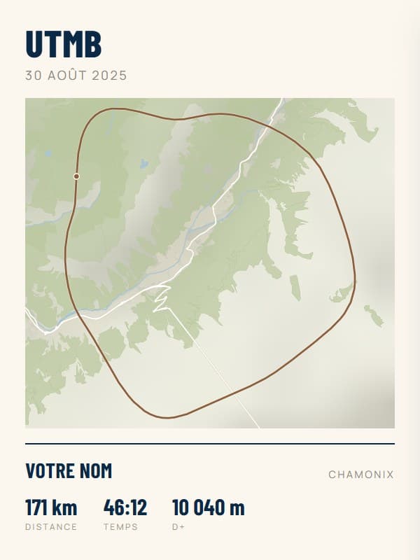 Affiche UTMB · Ultra-Trail du Mont-Blanc : exemple d’affiche