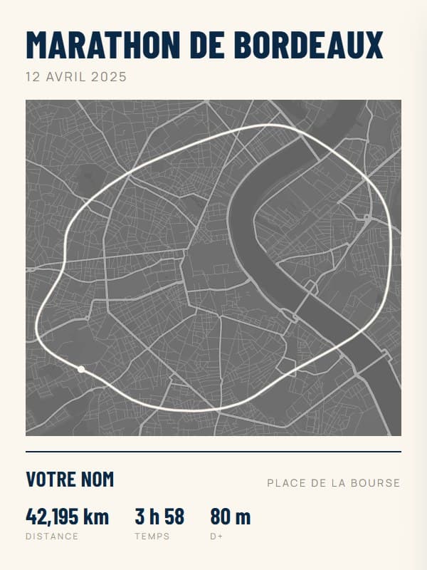 Affiche Marathon de Bordeaux, style granite