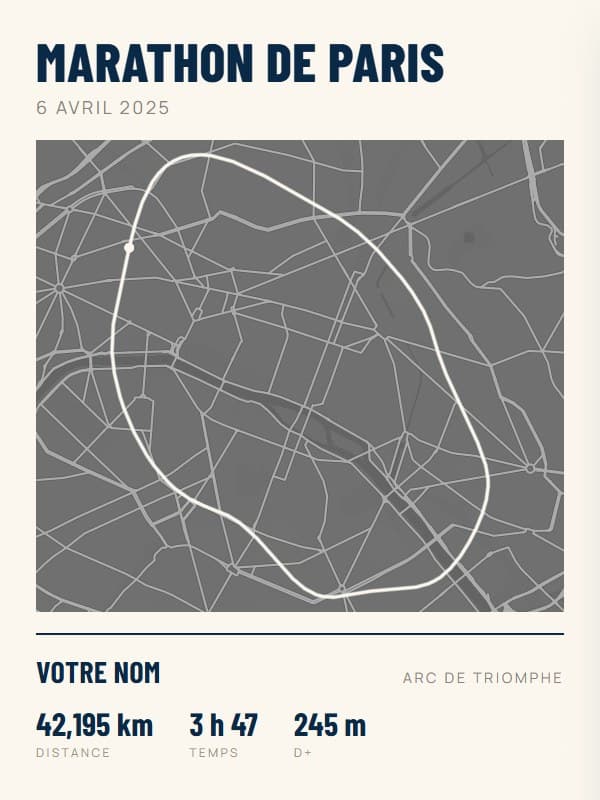 Affiche Marathon de Paris, style granite