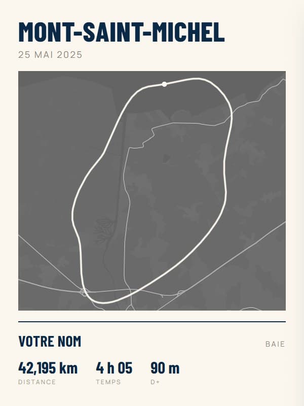 Affiche Marathon du Mont-Saint-Michel, style granite