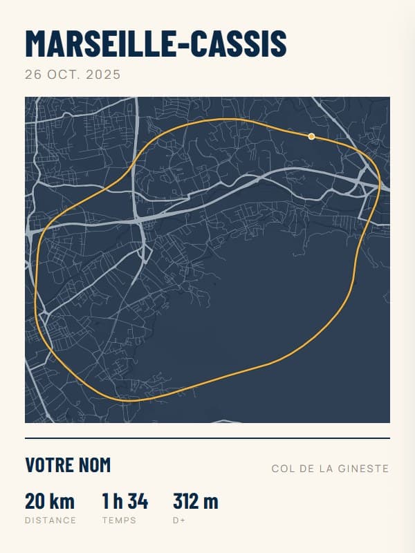 Affiche Marseille-Cassis, style navy