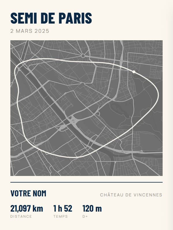 Affiche Semi-marathon de Paris, style granite